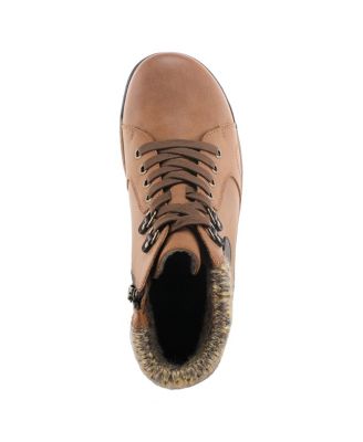 Clifton Lace-Up Booties with Sweater Cuff and Shock-Absorbing Sole