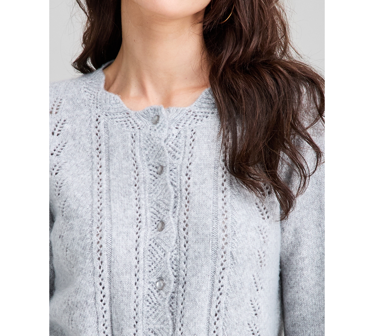 And Now This Petite Long Sleeve Set-in Crewneck Cardigan Sweater In Blue