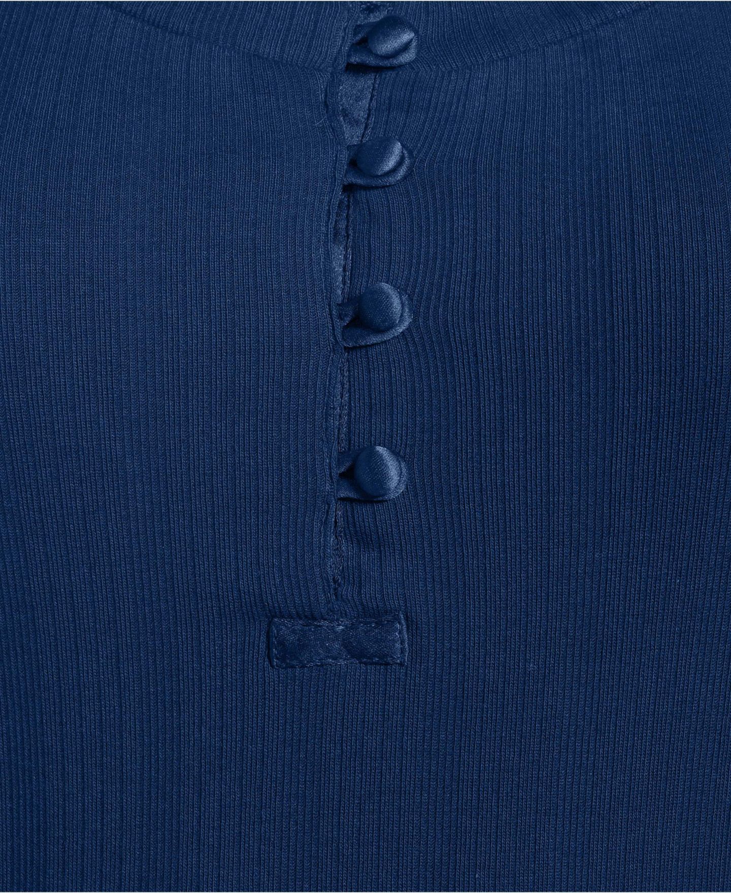 Женский топ Lands' End 3/4 Sleeve Variegated Micro Rib Henley, цвет: Морской тёмно-синий — фото 4
