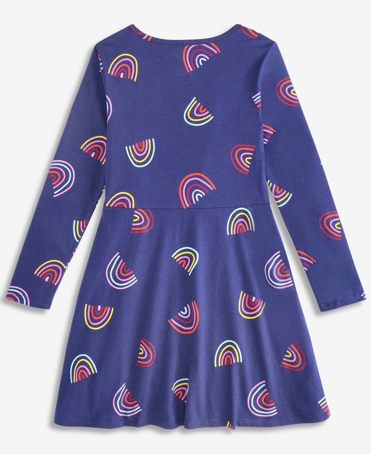 Epic Threads Girls 5-20 Long-Sleeve Cotton Rainbow Swirl Dress, Macy's Exclusive