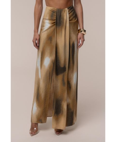 Женская юбка JLUXLABEL Flowing Elegance Maxi, цвет: Коричневый