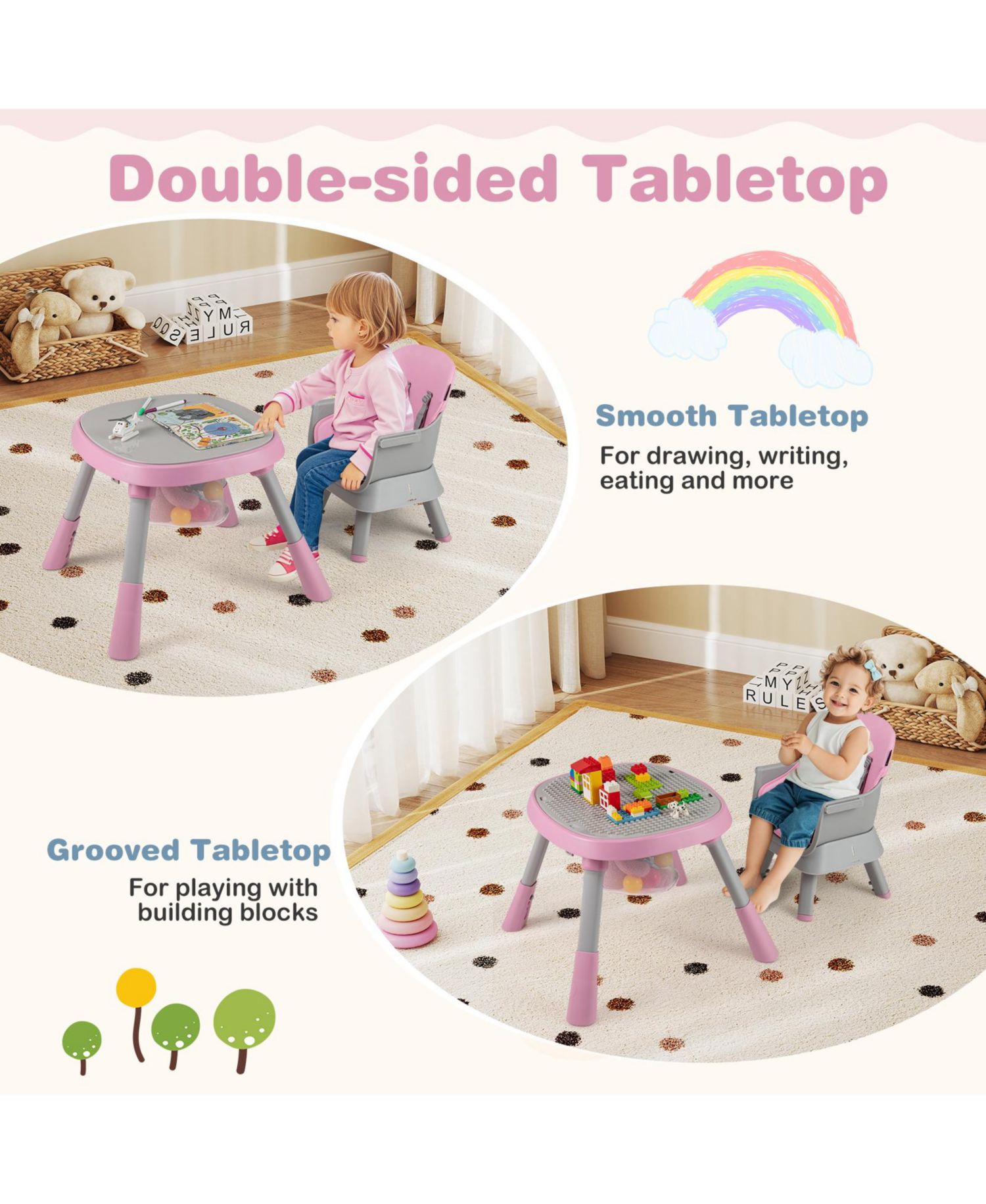 16-in-1 Baby High Chair w/ Activity Center Booster Seat Building Block Table