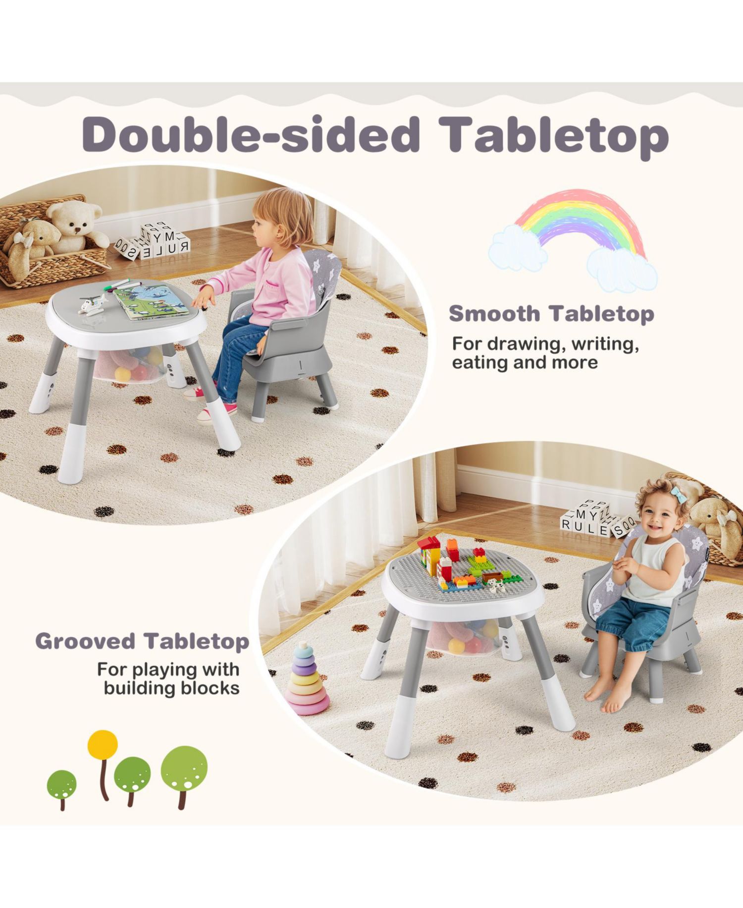 16-in-1 Baby High Chair w/ Activity Center Booster Seat Building Block Table