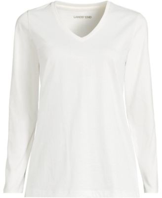 Women's Relaxed Supima Cotton Long Sleeve V-Neck T-Shirt