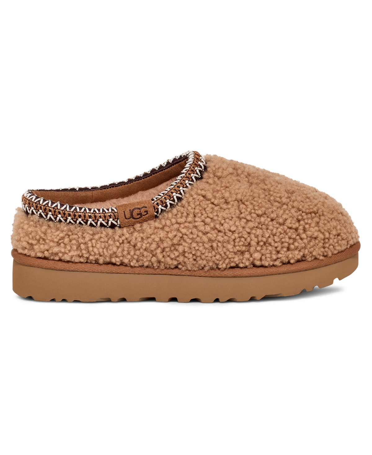 Ugg Camel Eco Fut Tasman Maxi Curly Slippers In Animal Print