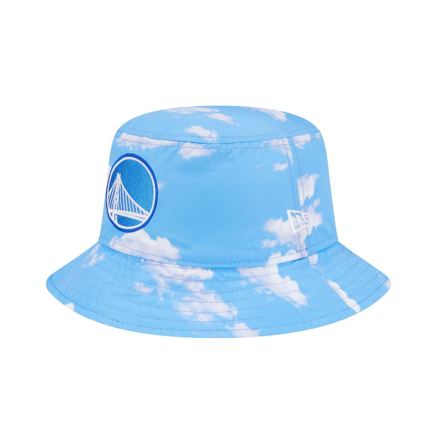 Мужская панама New Era Black/Light Blue Golden State Warriors Summer Sun and Storm Reversible Bucket Hat — фото 1