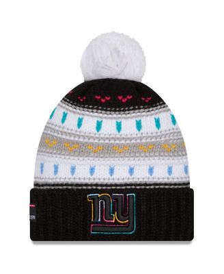 New Era - Women's Black New York Giants 2025 NFL Crucial Catch Cuffed Knit with Pom Hat