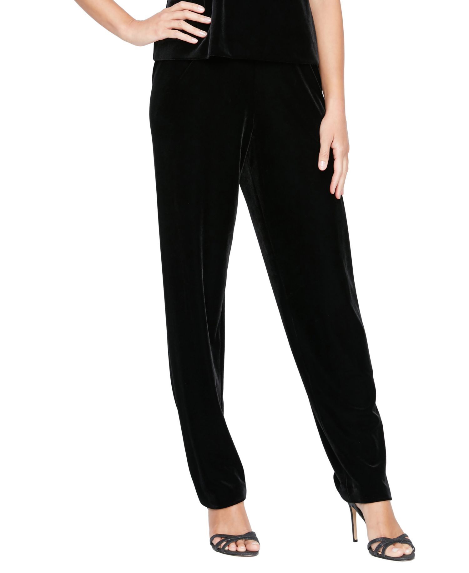 Petite Velvet Slim Pants