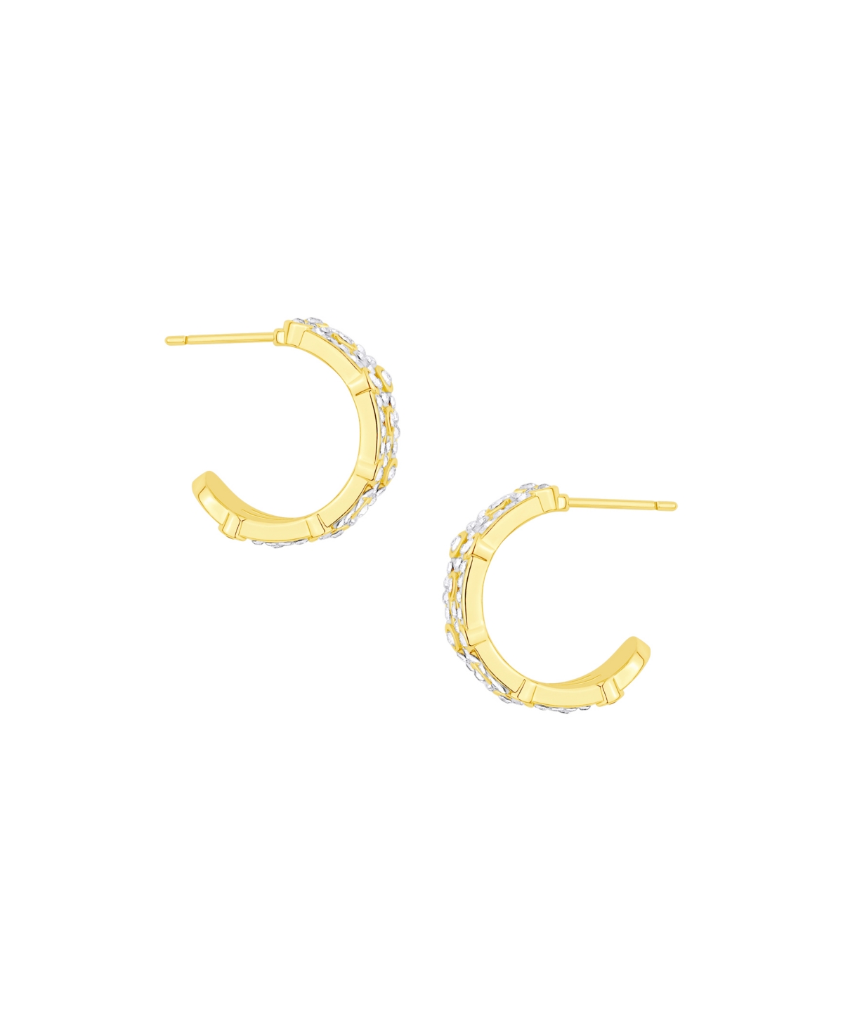 And Now This Crystal Stones Hoop Earrings In Gold