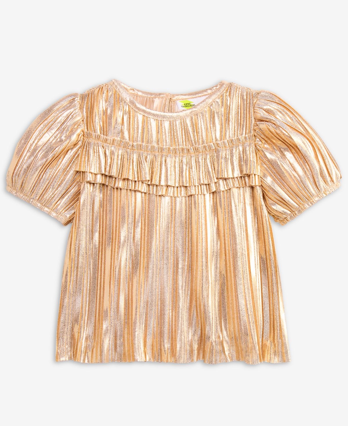 Epic Threads Girls Toddler 2T-4T Metallic Ruffled Top, Macy's Exclusive