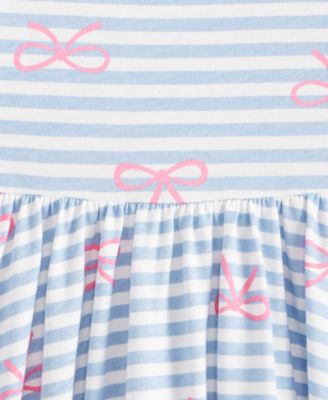 Girls' Toddler 2T-4T Striped Bow Print Dress, Macy's Exclusive