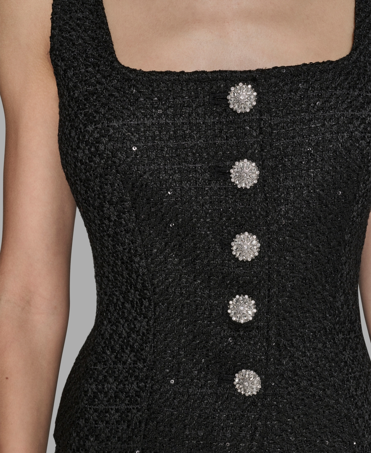 Karl Lagerfeld Paris Women's Novelty Button-Detail Top