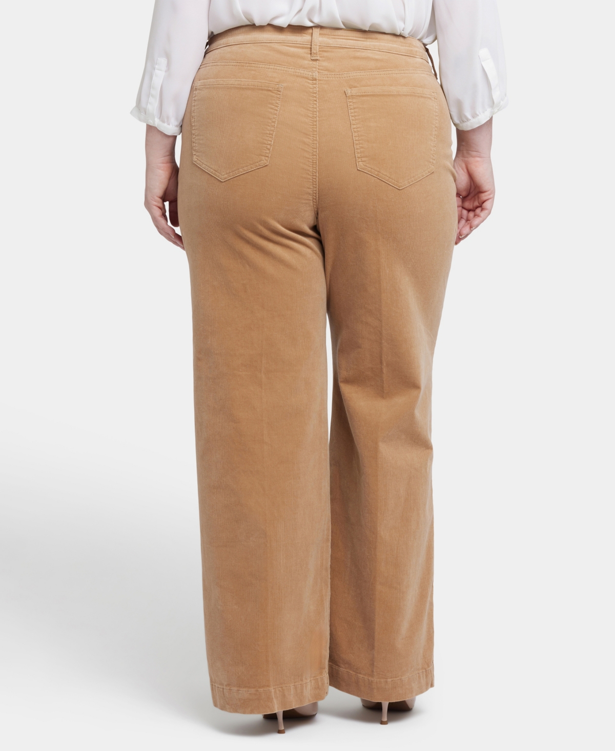 Nydj Plus Size Corduroy Teresa Wide Leg Pants In Brown