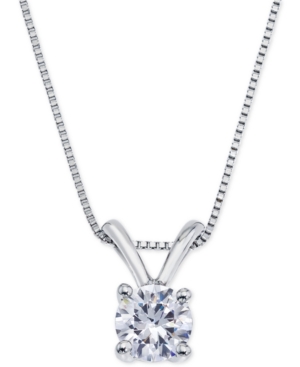 image of Certified Diamond Pendant Necklace (1/2 ct. t.w.) in 18k White Gold