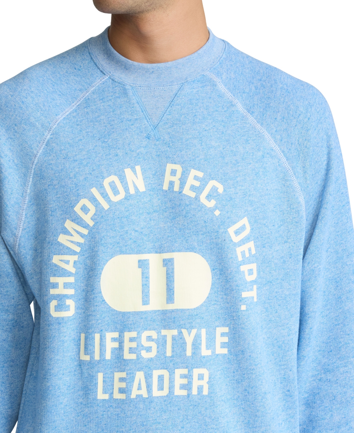 Champion Men's Raglan Crewneck Logo Sweatshirt