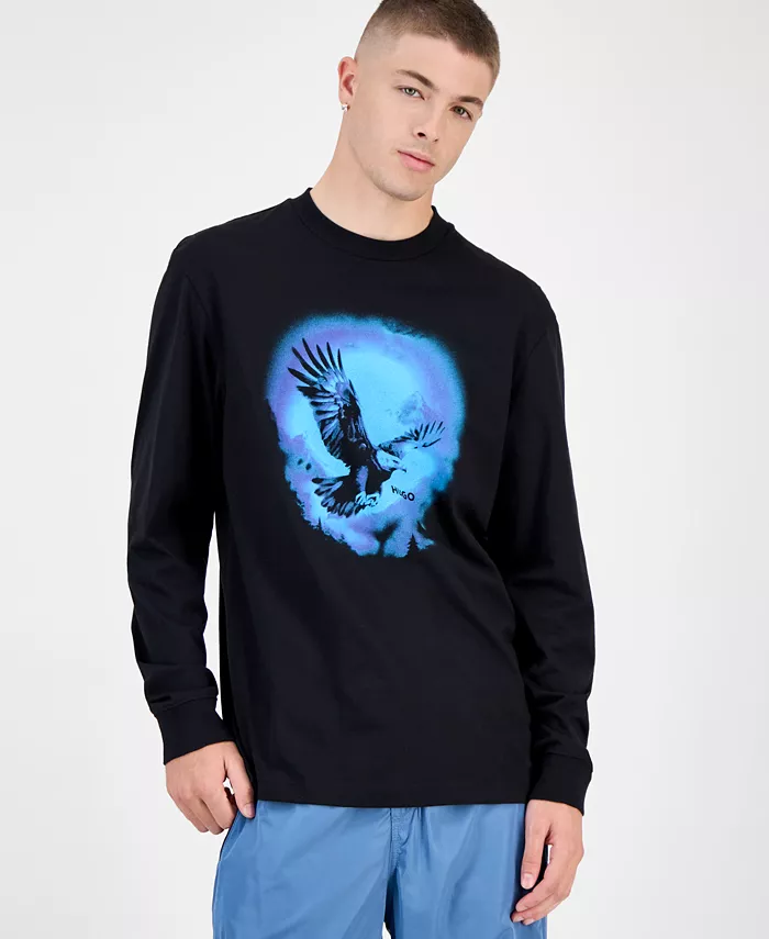 Men's Cotton Nagtox Long-Sleeve Crewneck Graphic T-Shirt