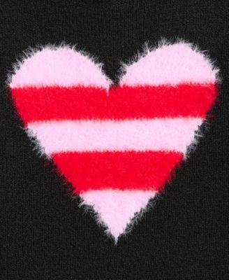 Girls Toddler 2T-4T Fuzzy Heart Sweater, Macy's Exclusive
