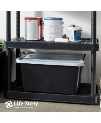 55 Quart Stackable Storage Bin, Heavy Duty Lidded Container, 6 Pack