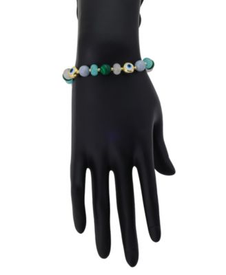 Semi-Precious Stone Evil Eye Stretch Bracelet