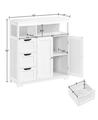 34″ H Freestanding Bathroom Floor Cabinet with Adjustable Shelf