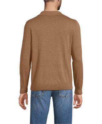 Men's Long Sleeve Cotton Sweater Polo