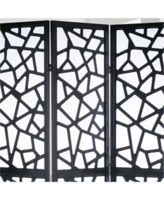 Giyano 4 Panel Screen Room Divider, Black