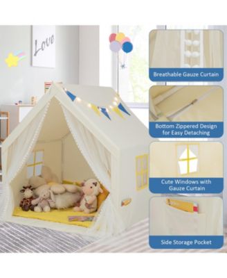 48 x 42 x 50 Inch Large Play Tent with Washable Cotton Mat Holiday Birthday Gift for Kids