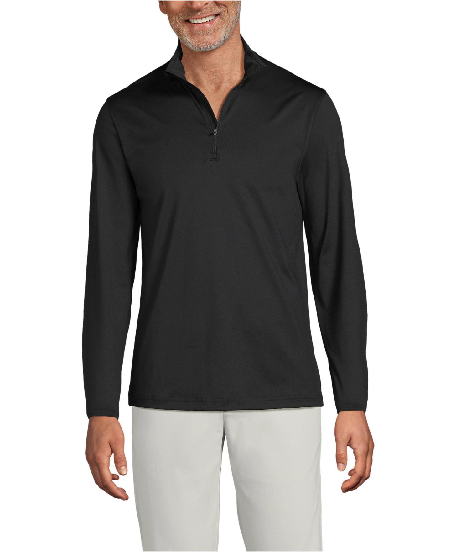 Свитер Lands' End Unisex Rapid Dry Quarter Zip Pullover, цвет: Чёрный — фото 7