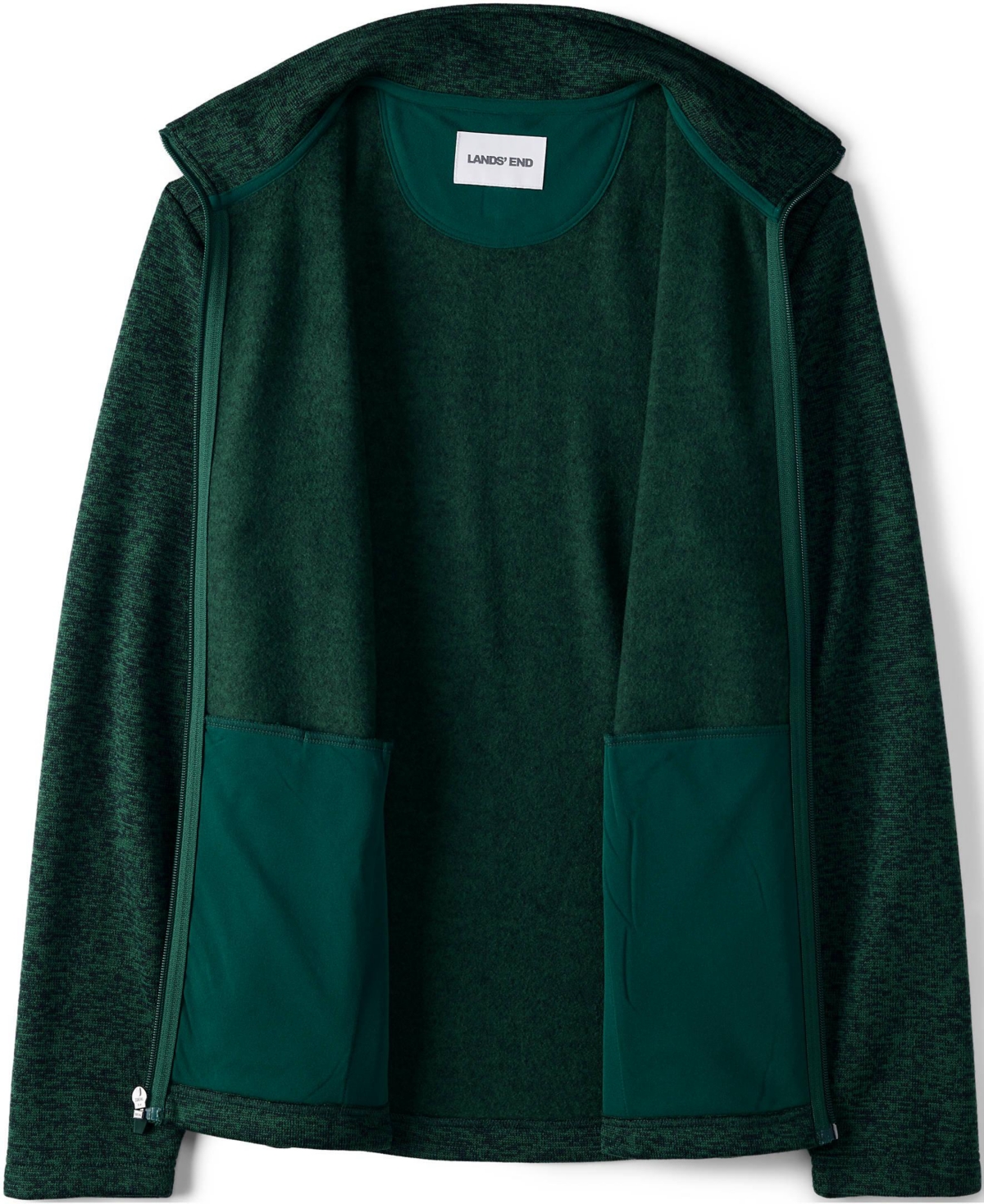 Lands' End School Uniform Men's Sweater Fleece Zip Front Jacket