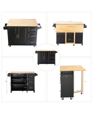 Extendable Table Mobile Kitchen Island