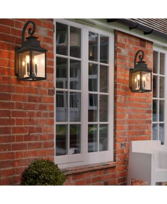 23 Inch Vintage Black Outdoor Wall Lantern Light with Clear Seeded Glass for Porch and Patio