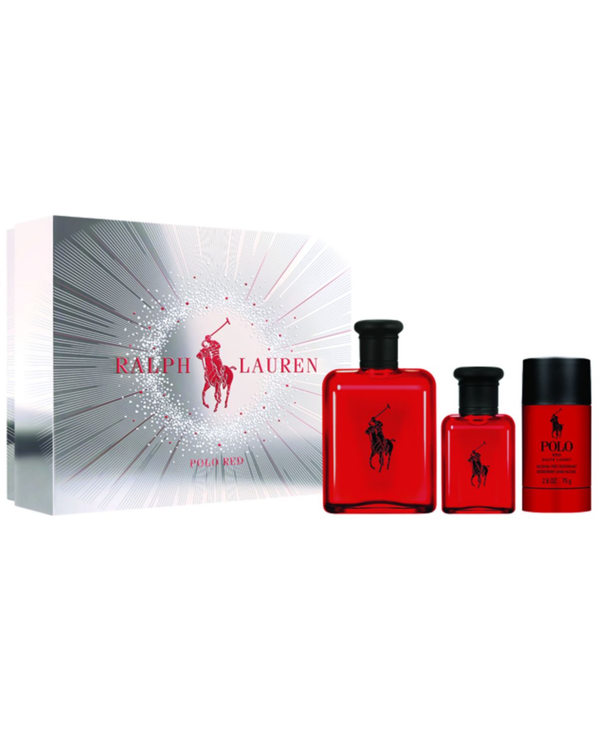 Красное поло, 3 шт. Подарочный набор туалетной воды, одеколона и дезодоранта