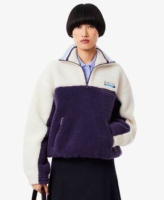 LACOSTE Women's Oversized Colorblock Half Zip Jacket