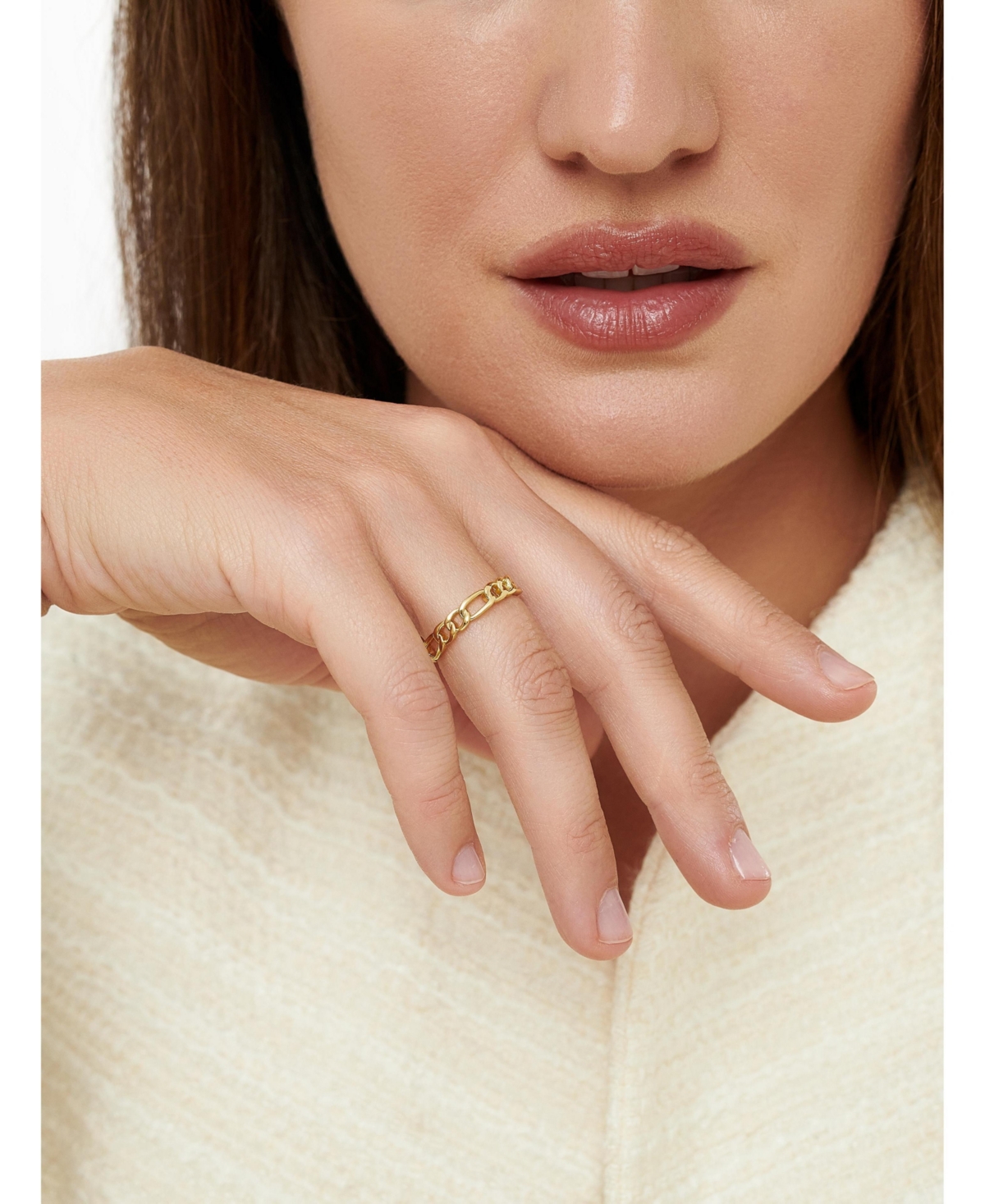 Devata Figaro Link Ring in Gold Plated Sterling Silver