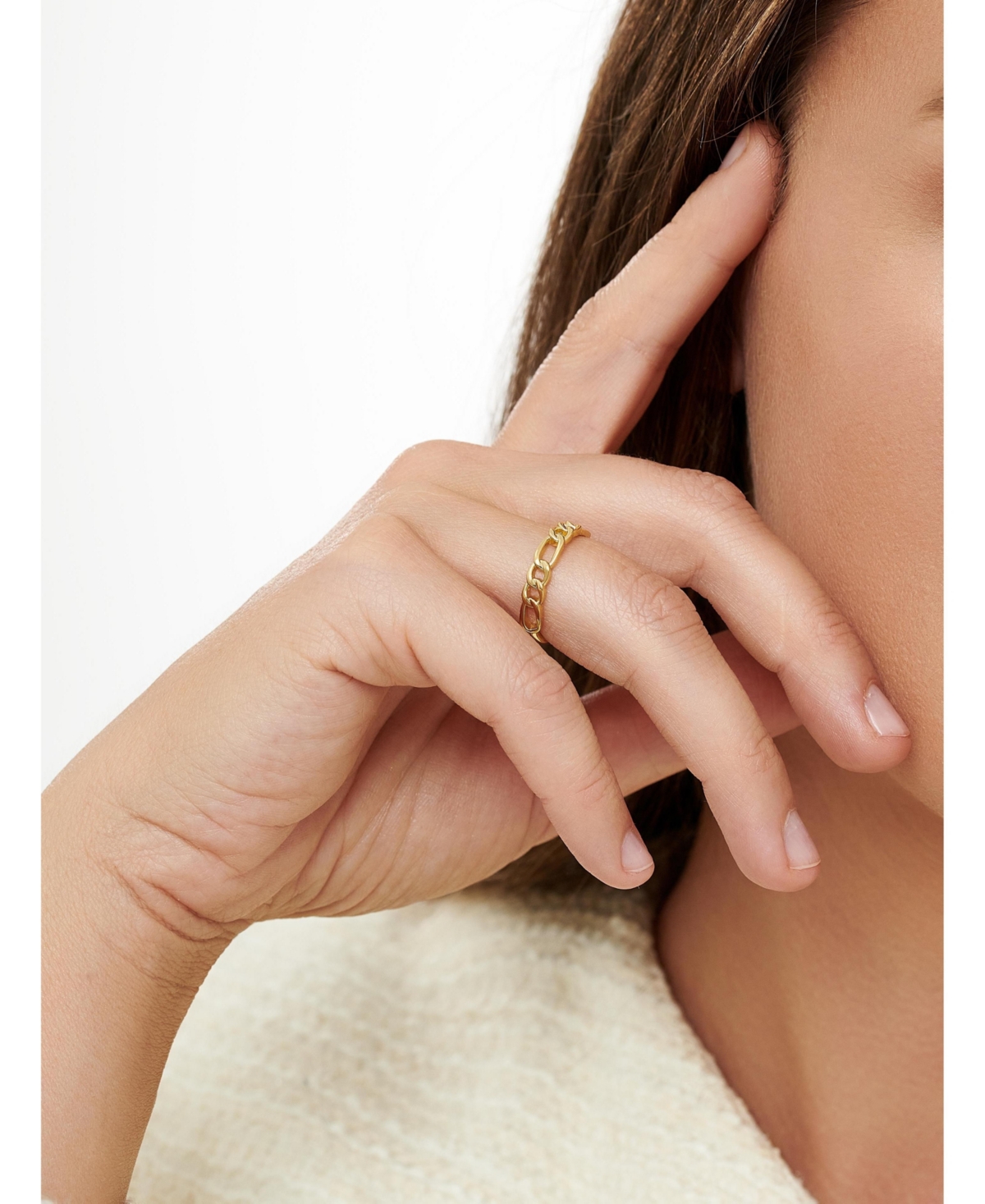 Devata Figaro Link Ring Gold Plated Sterling Silver, 9