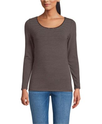 Women's Lightweight Jersey Skimming Long Sleeve Scoop Neck T-shirt