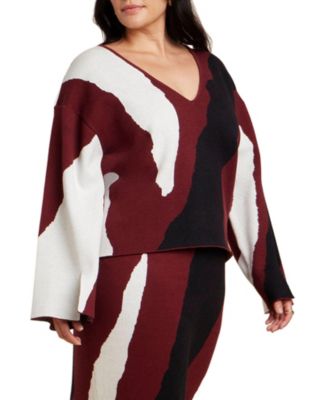 Women's Plus Size Cableknit Slouchy Sweater