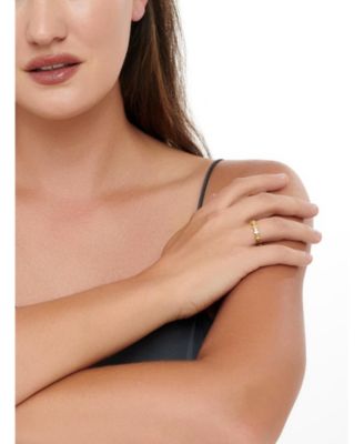 Oval Link Ring in Gold Plated Sterling Silver, Size