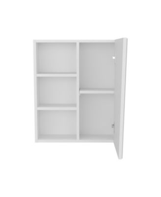 Piney Medicine Cabinet, 1 Door, 5 Shelves, 1 Mirror, White