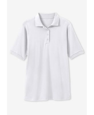 Plus Size Elbow-Sleeve Polo Tunic