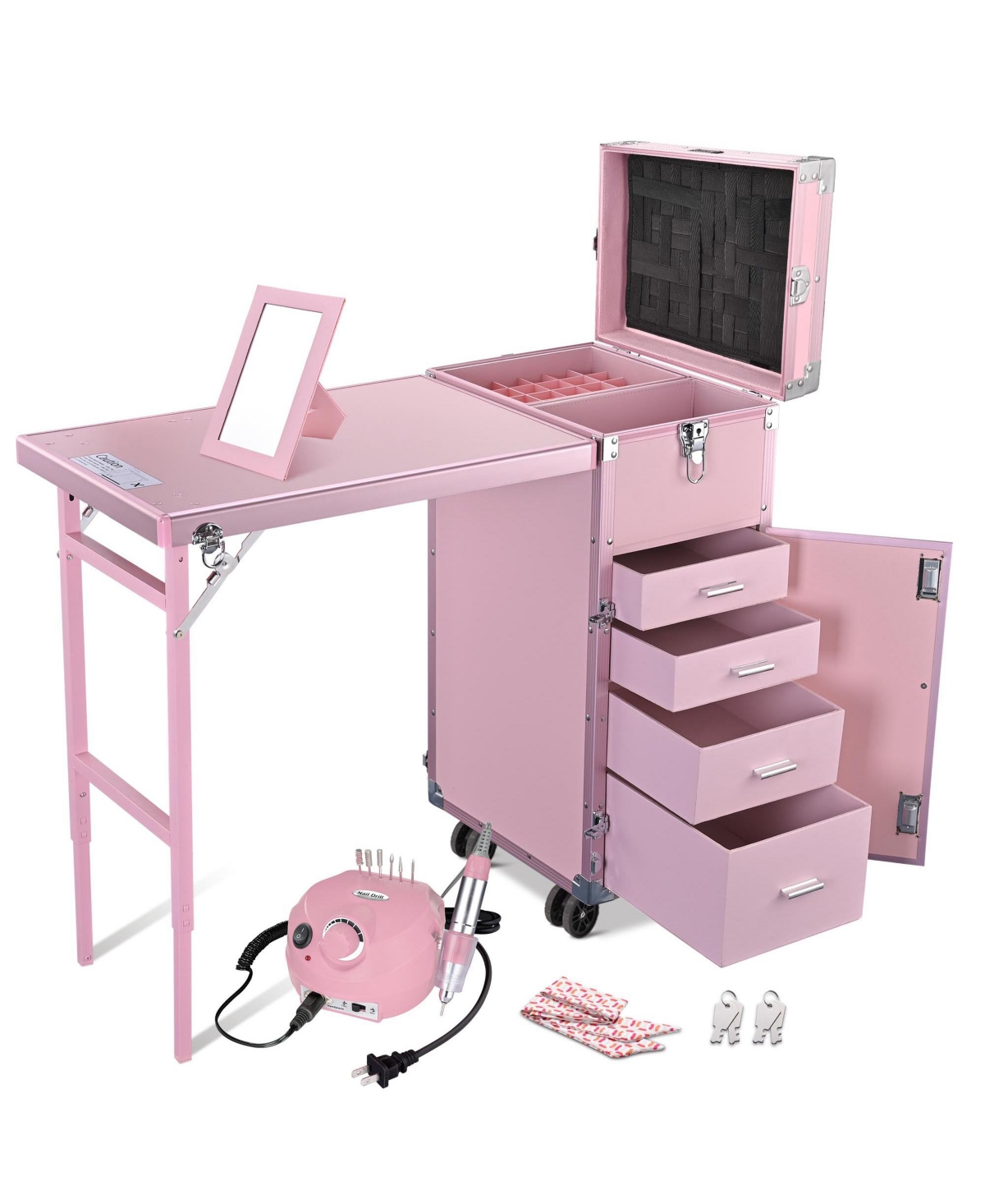 Byootique Nail Table Workstation with Electric Nail Drill File Machine Manicure