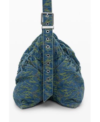 Women's Large braided denim bag