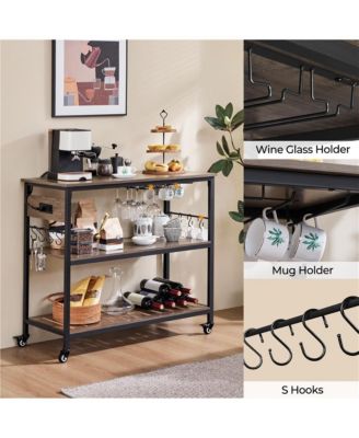 36.5” H Kitchen Island Cart with Charge Station