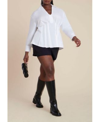 Women's Plus Size Bishop Sleeve Blouse
