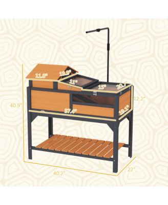 Tortoise Habitat with Adjustable Lamp Holder, Storage Shelf,