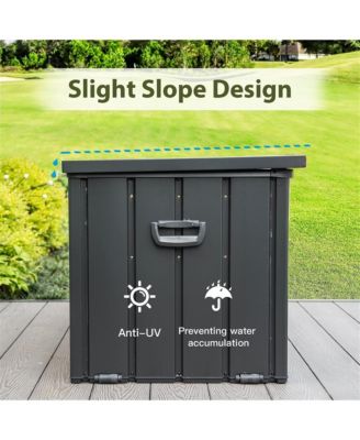 100-Gallon Outdoor Storage Deck Box 100-Gallon Dark Gray Metal Deck Box
