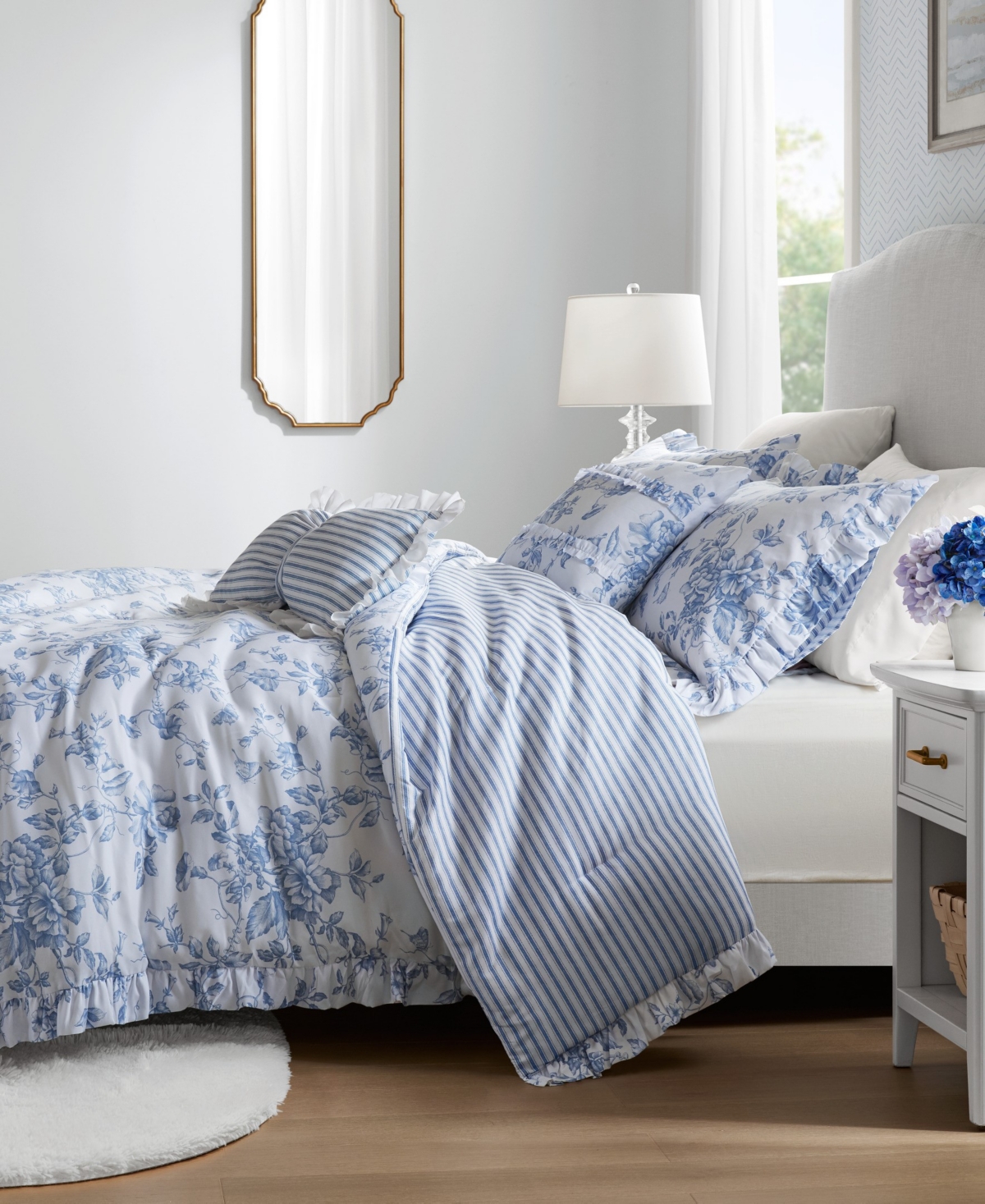 Madison Park Essentials Adele Reversible 5-pc. Comforter Set, Full/queen In Blue
