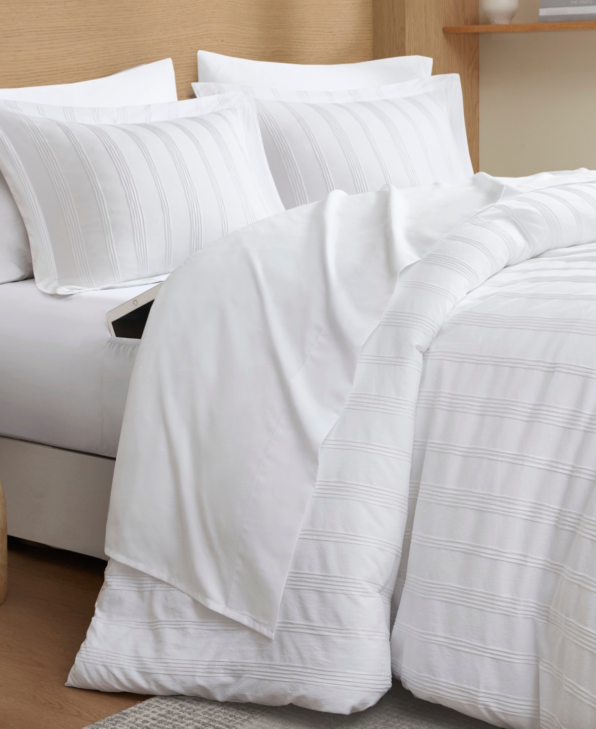 510 Design Logan Woven Striped 7-pc. Comforter Set, Full In White