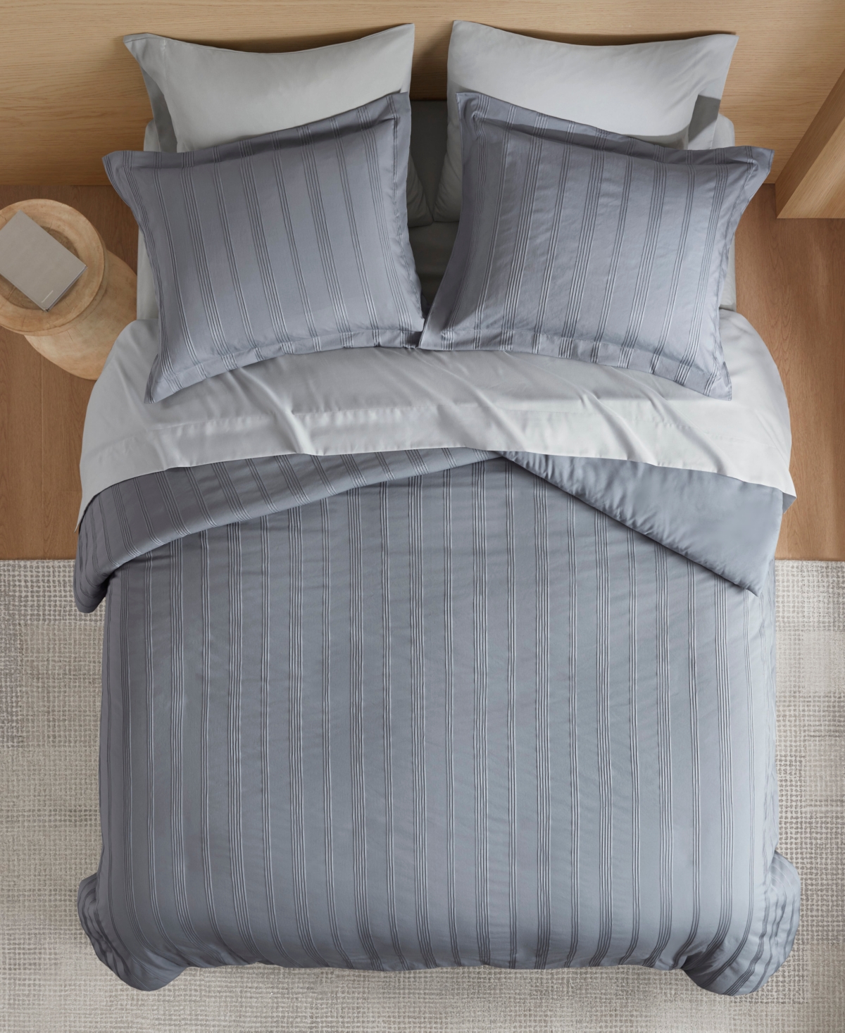 510 Design Logan Woven Striped 3-pc. Duvet Cover Set, Full In Gray