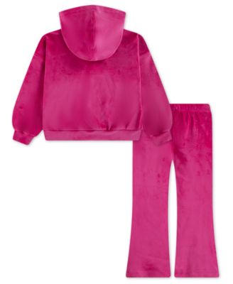 Girls' 4-6X Hoodie and Velour Flared Leggings, 2-Piece Set